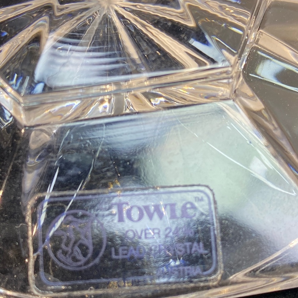 2 Towle 24% Lead Crystal 3” Tall Candlesticks - Picture 6 of 6